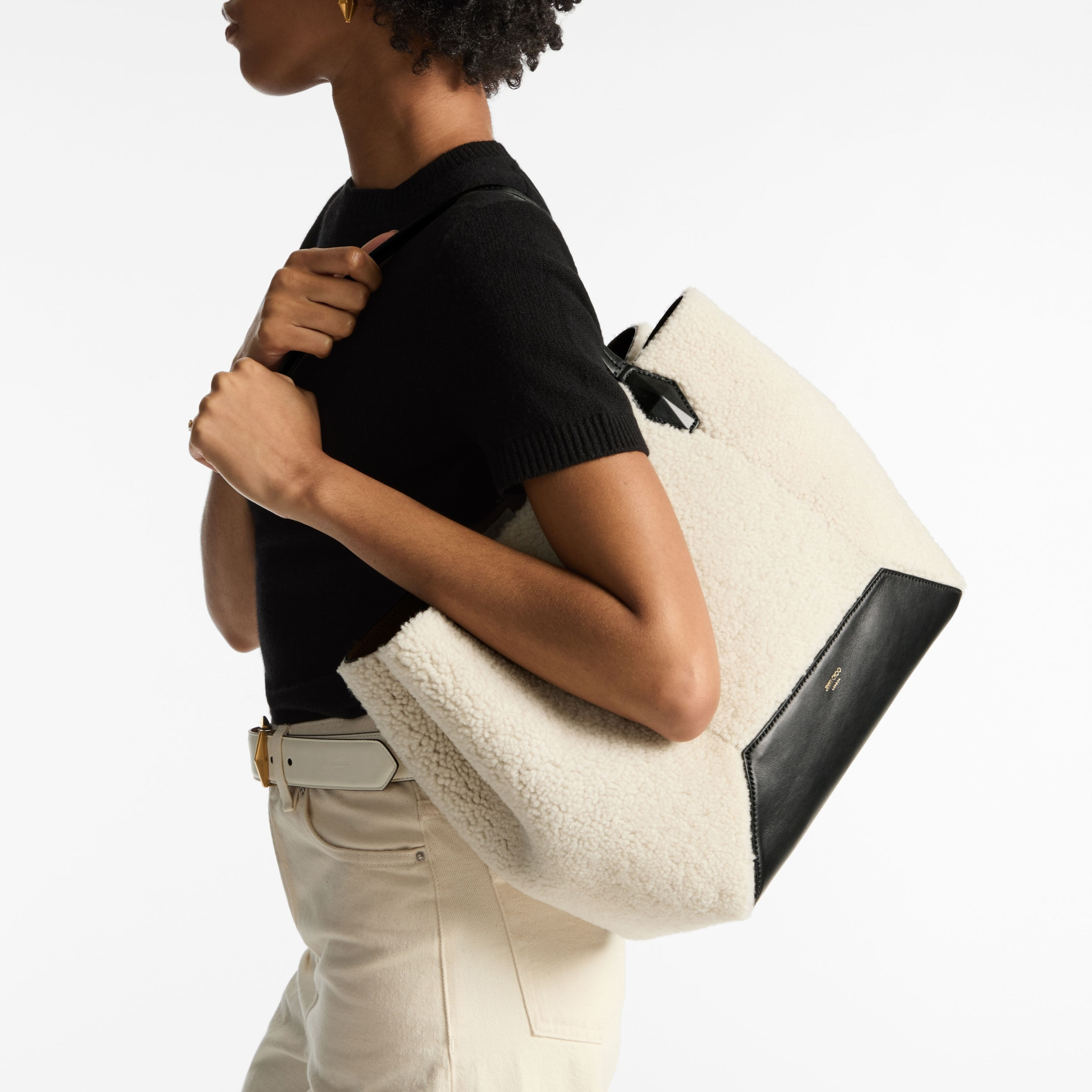 Diamond Tote M
Natural Shearling Tote Bag - 2