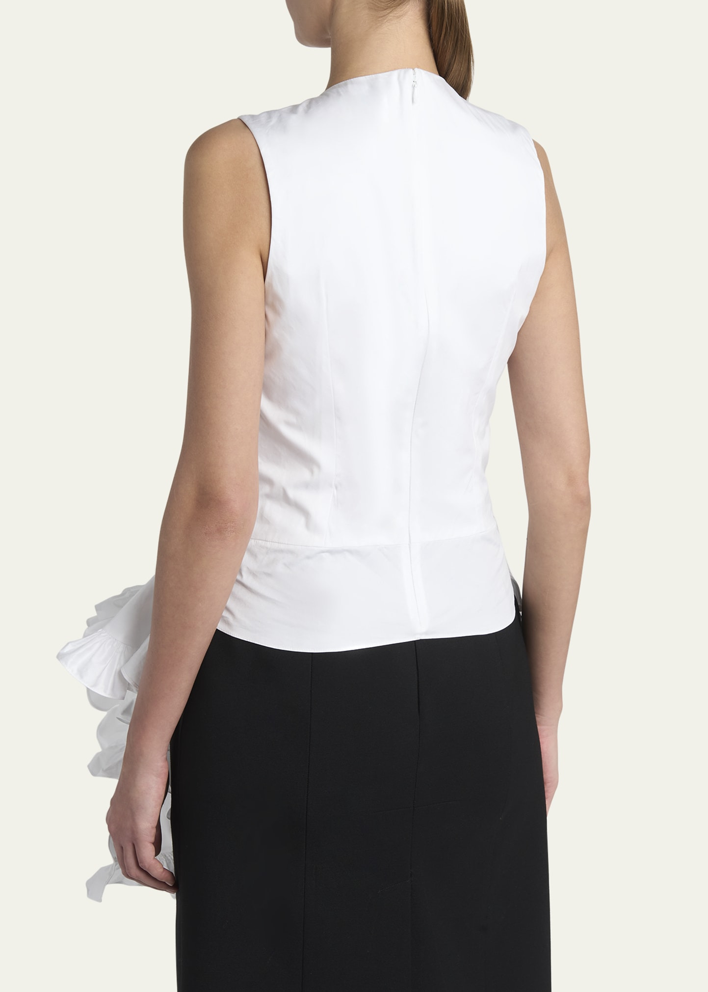 Asymmetric Ruffled Peplum-Hem Blouse - 3