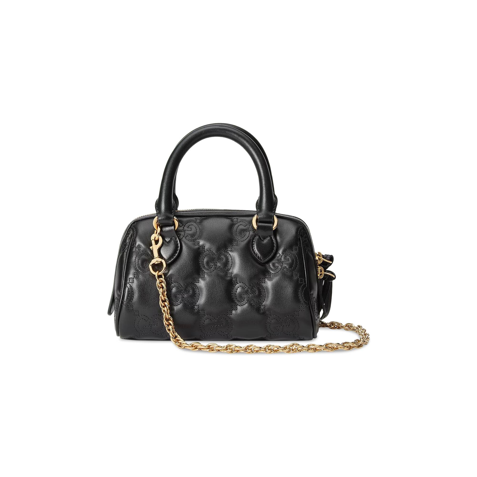 Gucci GG Matelassé Top Handle Bag 'Black/Natural' - 2