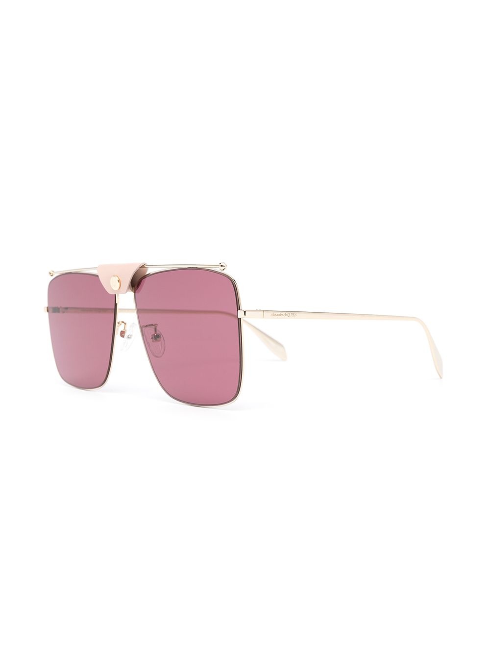 leather-bridge aviator-frame sunglasses - 2