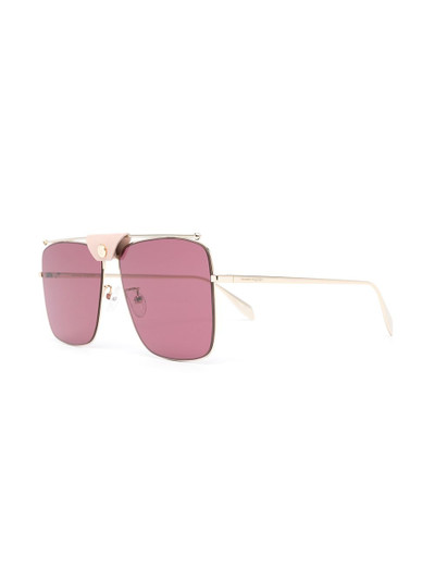 Alexander McQueen leather-bridge aviator-frame sunglasses outlook