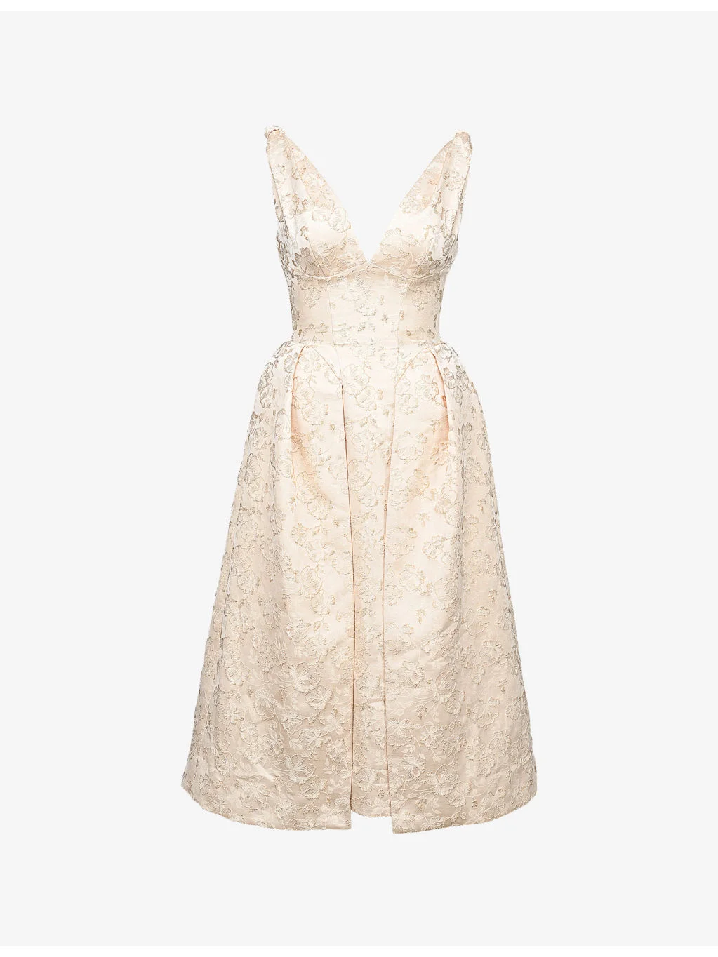 Paloma pleated satin midi dress - 1