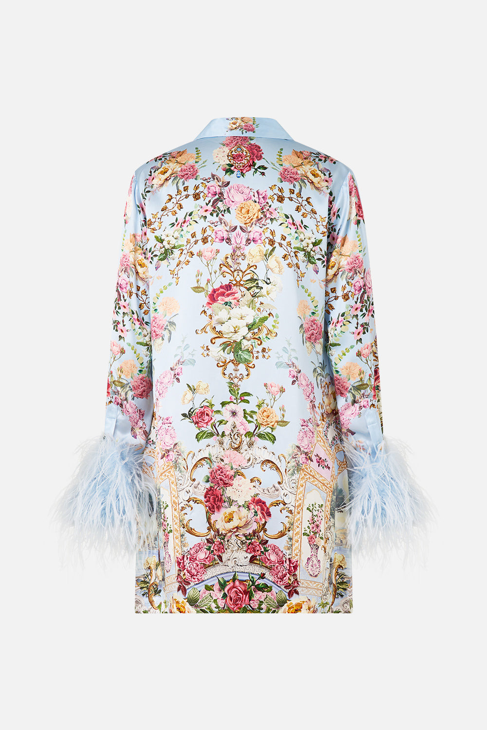 MINI SHIRT DRESS WITH FEATHERS - 8