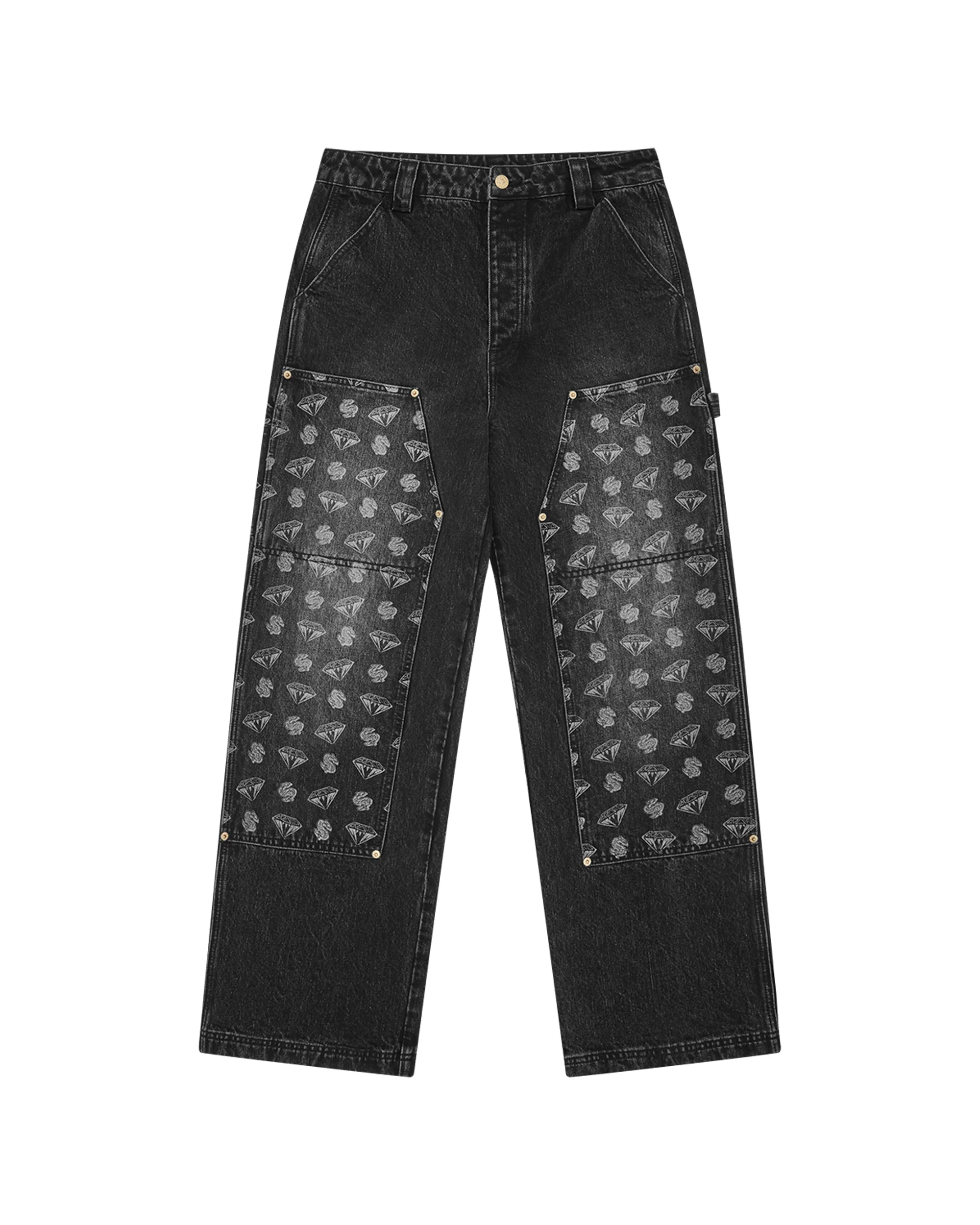 DIAMONDS & DOLLARS DENIM CARPENTER PANT - 1