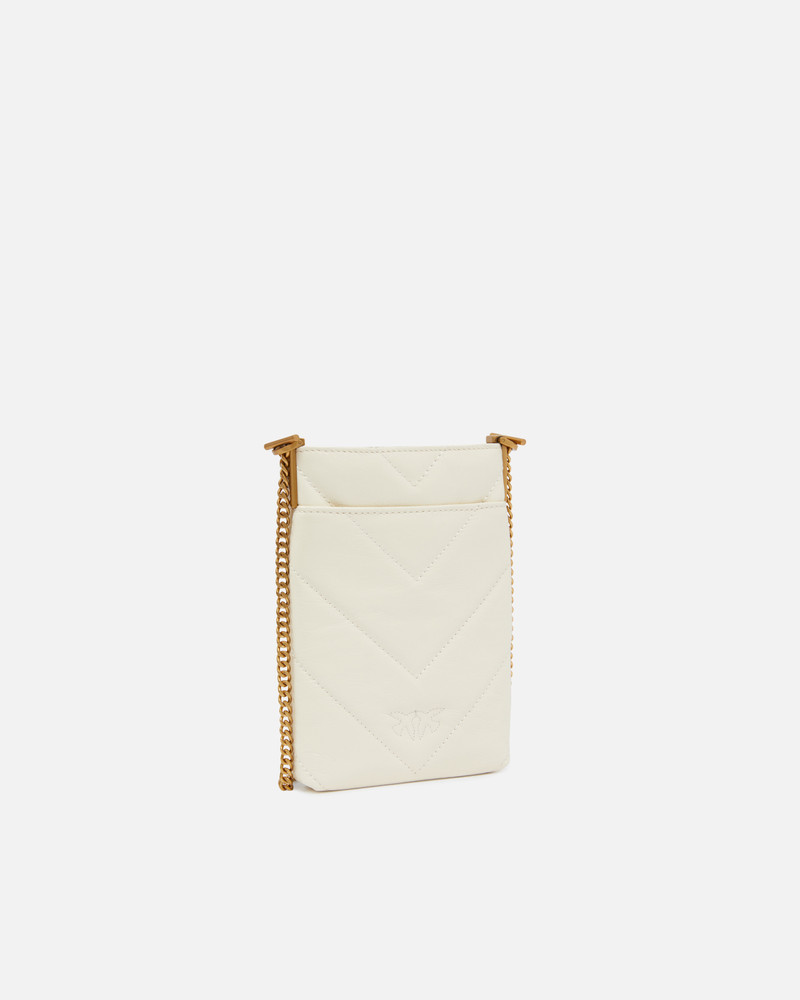 PINKO CHEVRON-PATTERNED LEATHER SMARTPHONE CASE WITH SHOULDER STRAP outlook