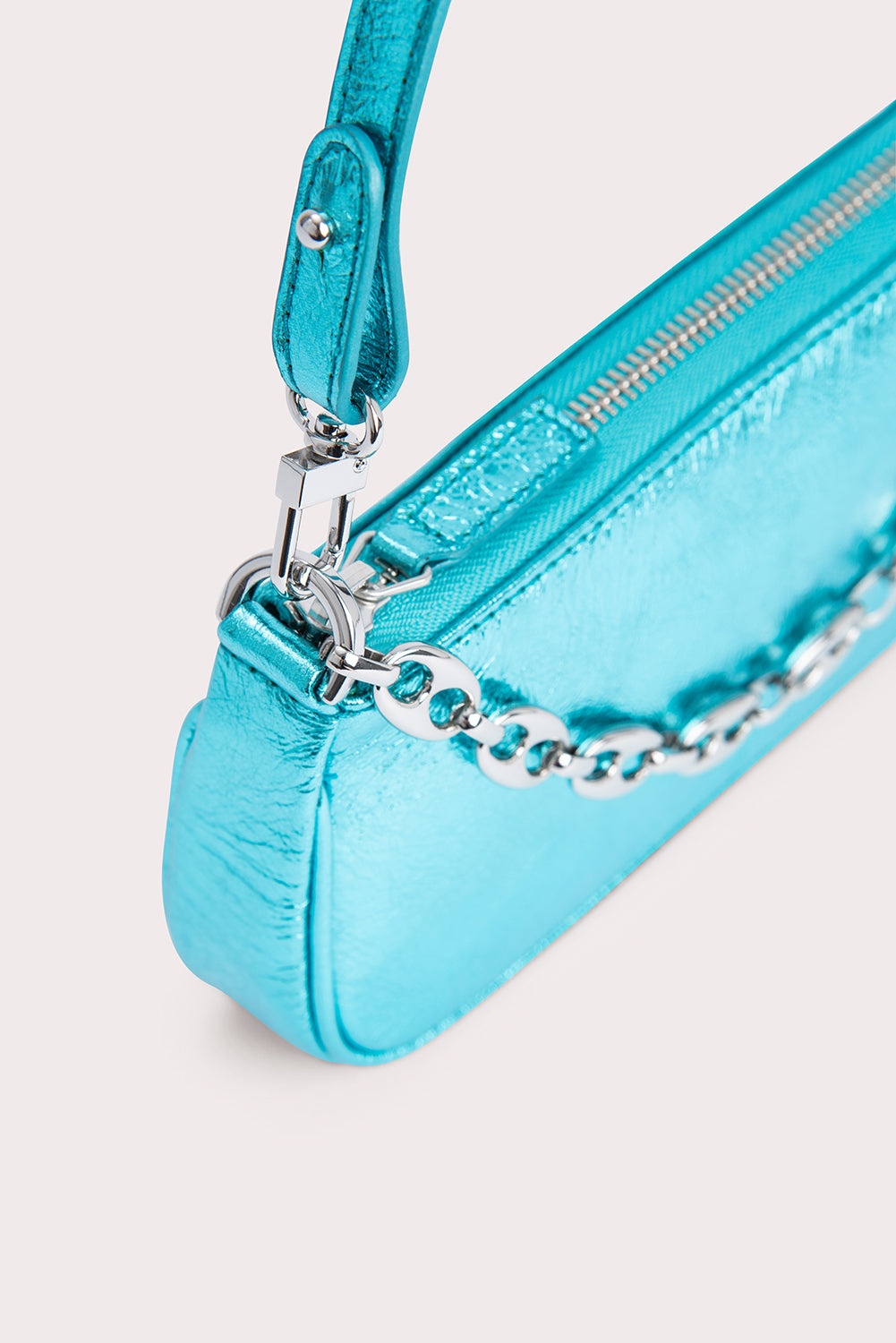 Mini Rachel Aquamarine Metallic Leather - 4