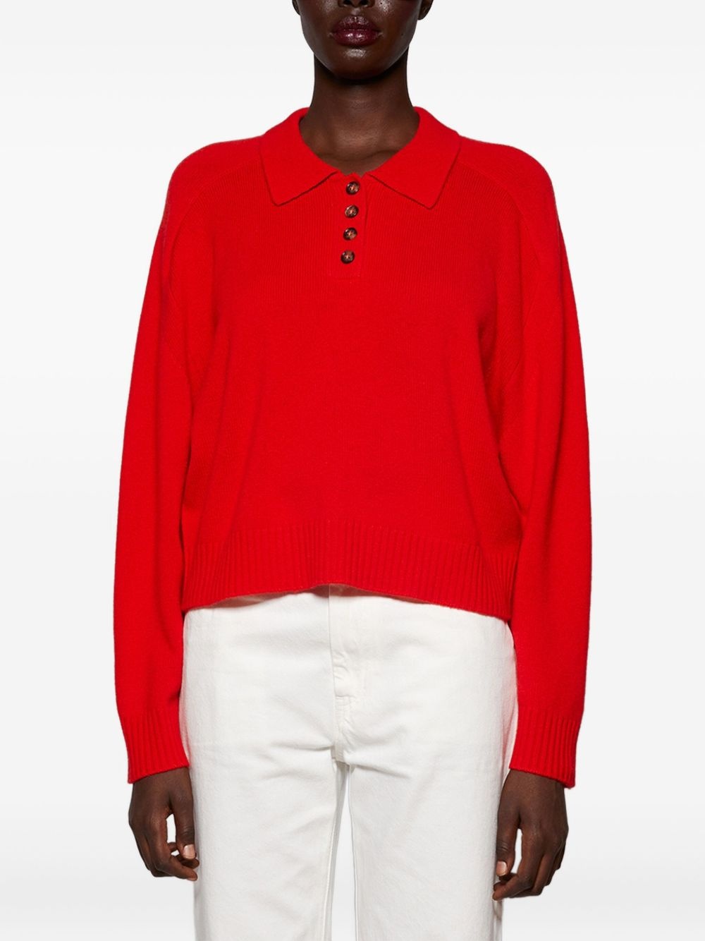 Homere buttoned-collar polo tops - 3
