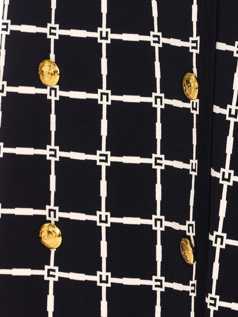 grid-patterned buttoned mini skirt 3