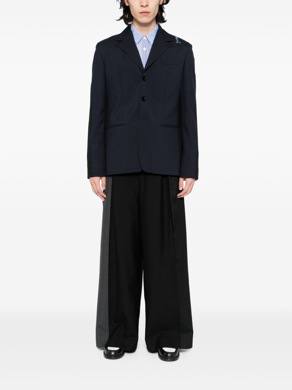single breasted wool blazer - 2
