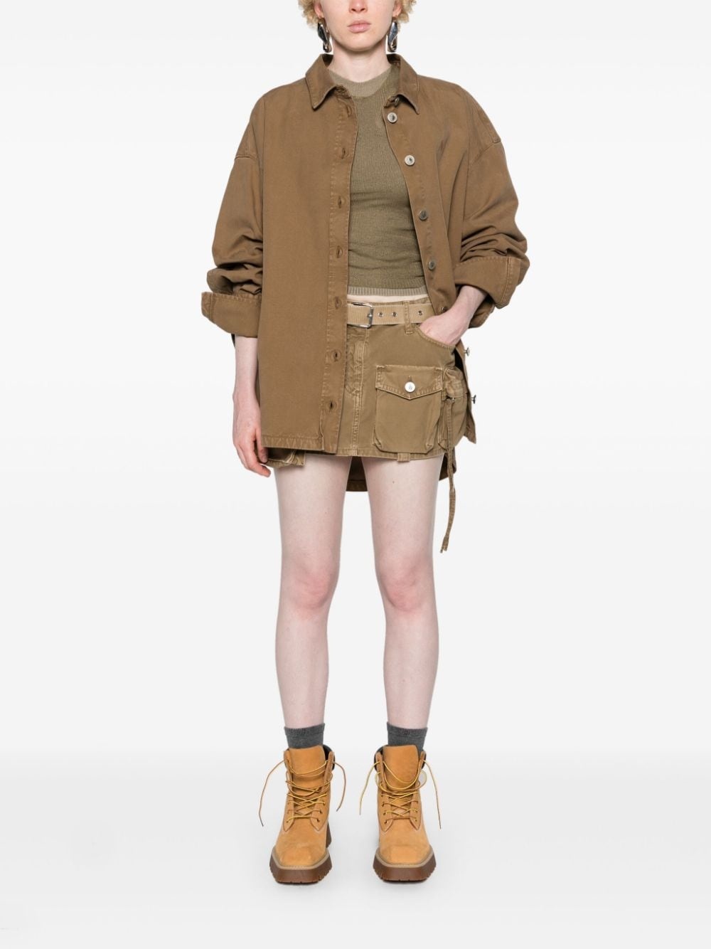 Fay denim cargo miniskirt - 2