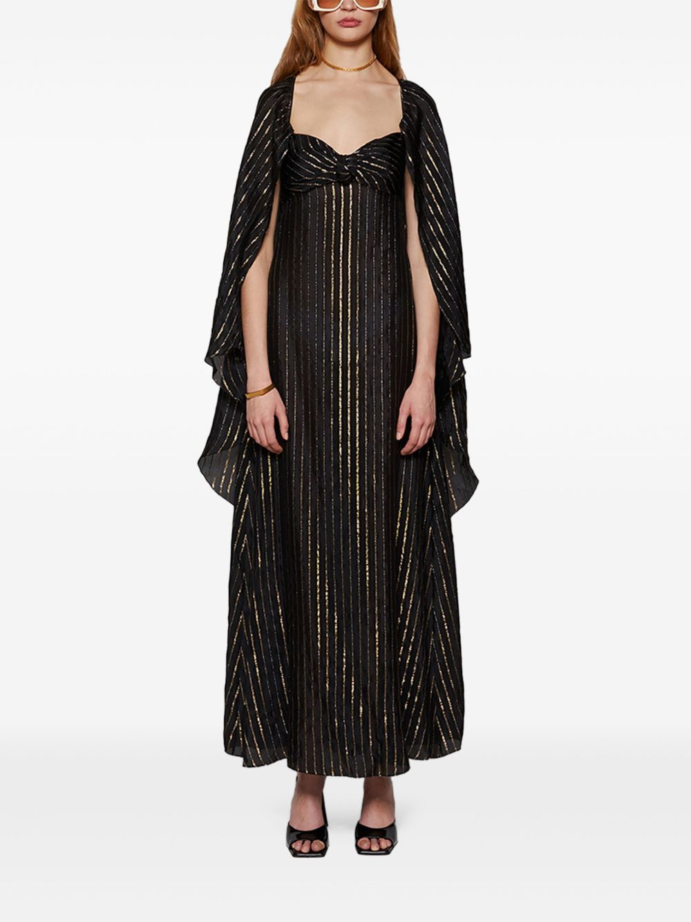 Promise Of Splendor metallic-striped maxi dress - 2