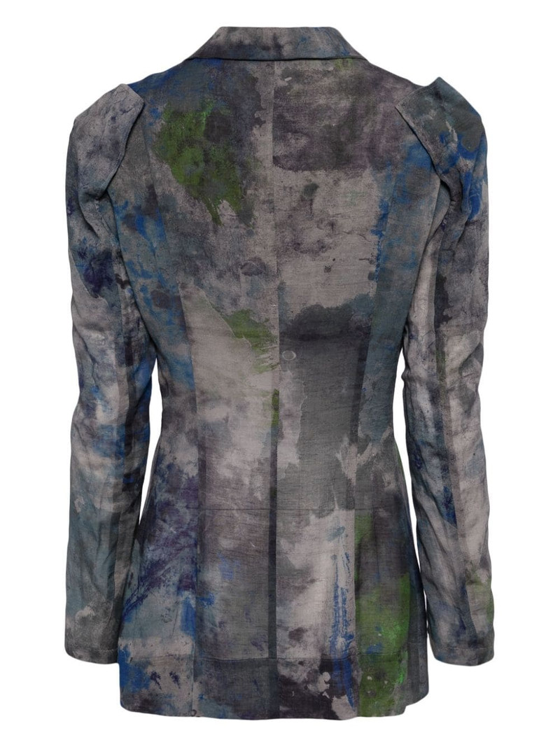 Y's abstract-pattern print cotton-blend blazer outlook