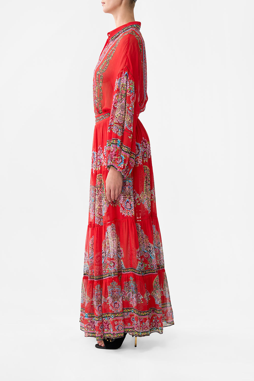TIERED MAXI SKIRT - 4