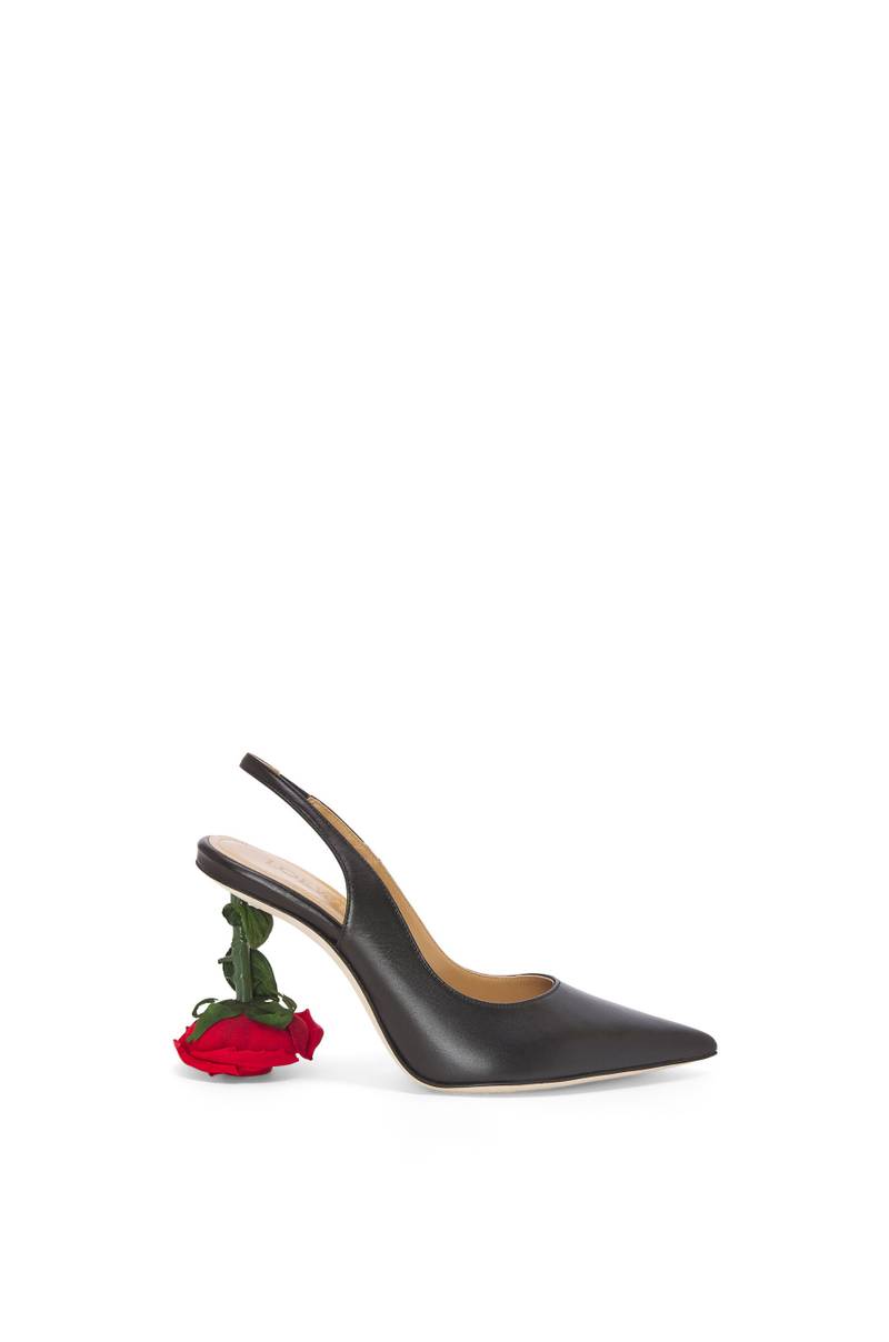Rose heel slingback in calfskin 1