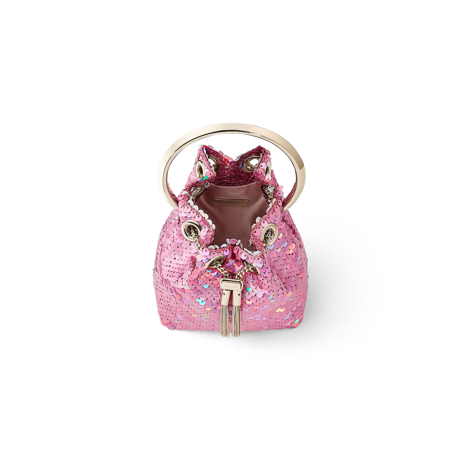 Micro Bon Bon
Pink Sequin Fabric Mini Bag - 4
