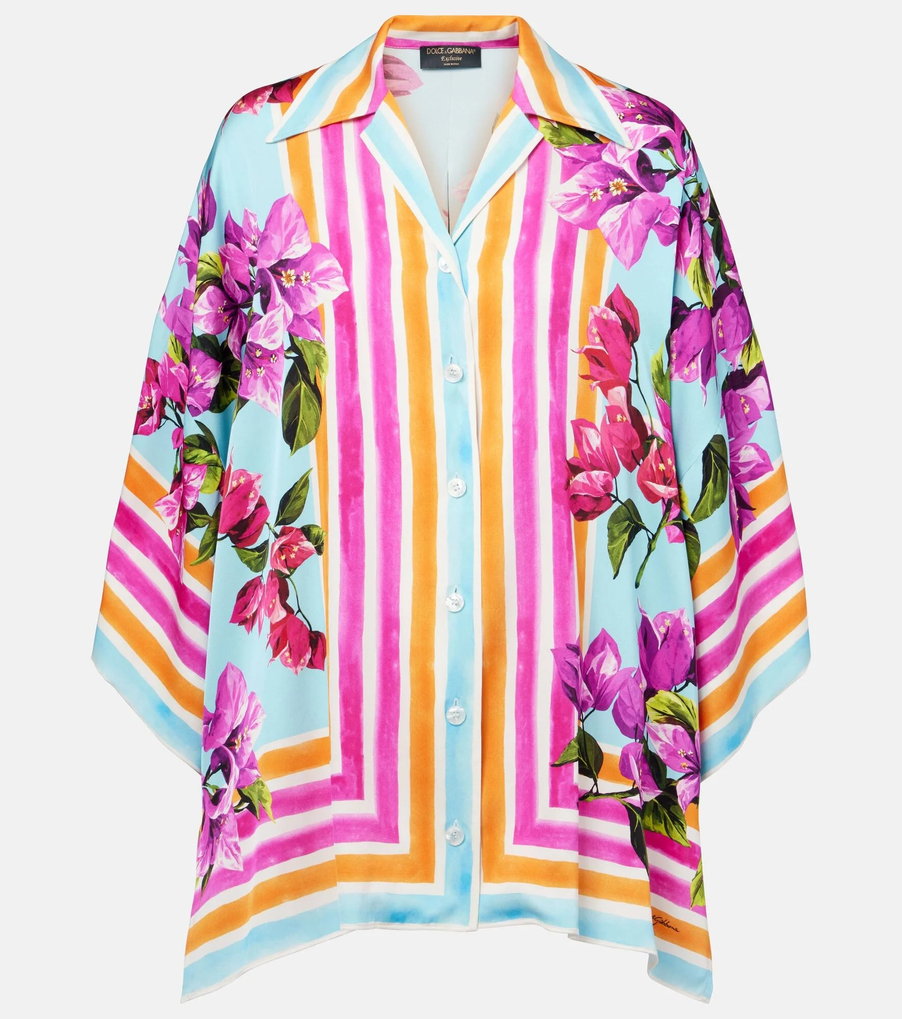 Printed silk-blend shirt - 1