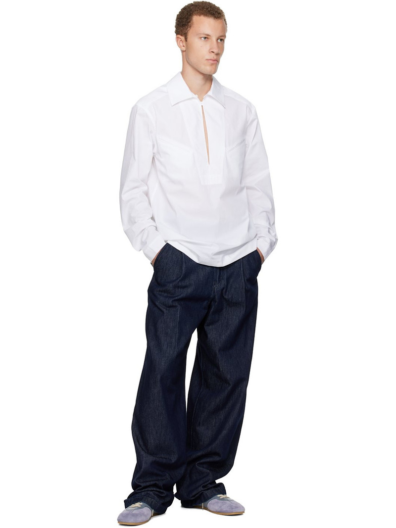 Dries Van Noten White Keyhole Shirt outlook