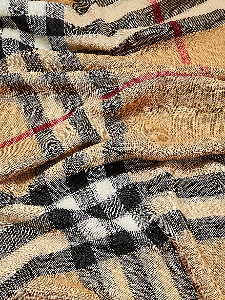 Checked fringed-trim wool scarf - 2