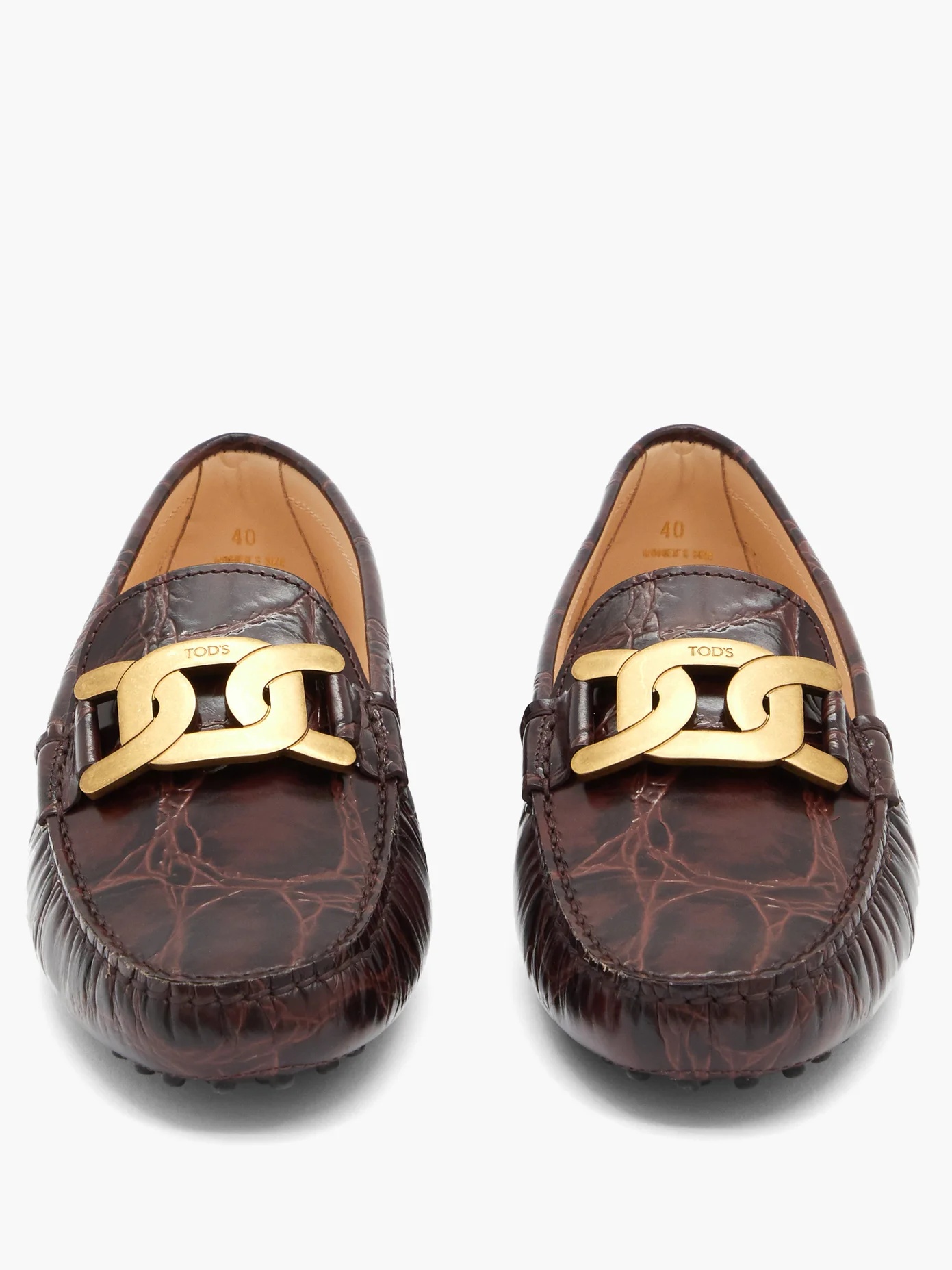 Kate gommino-sole crocodile-effect leather loafers - 5