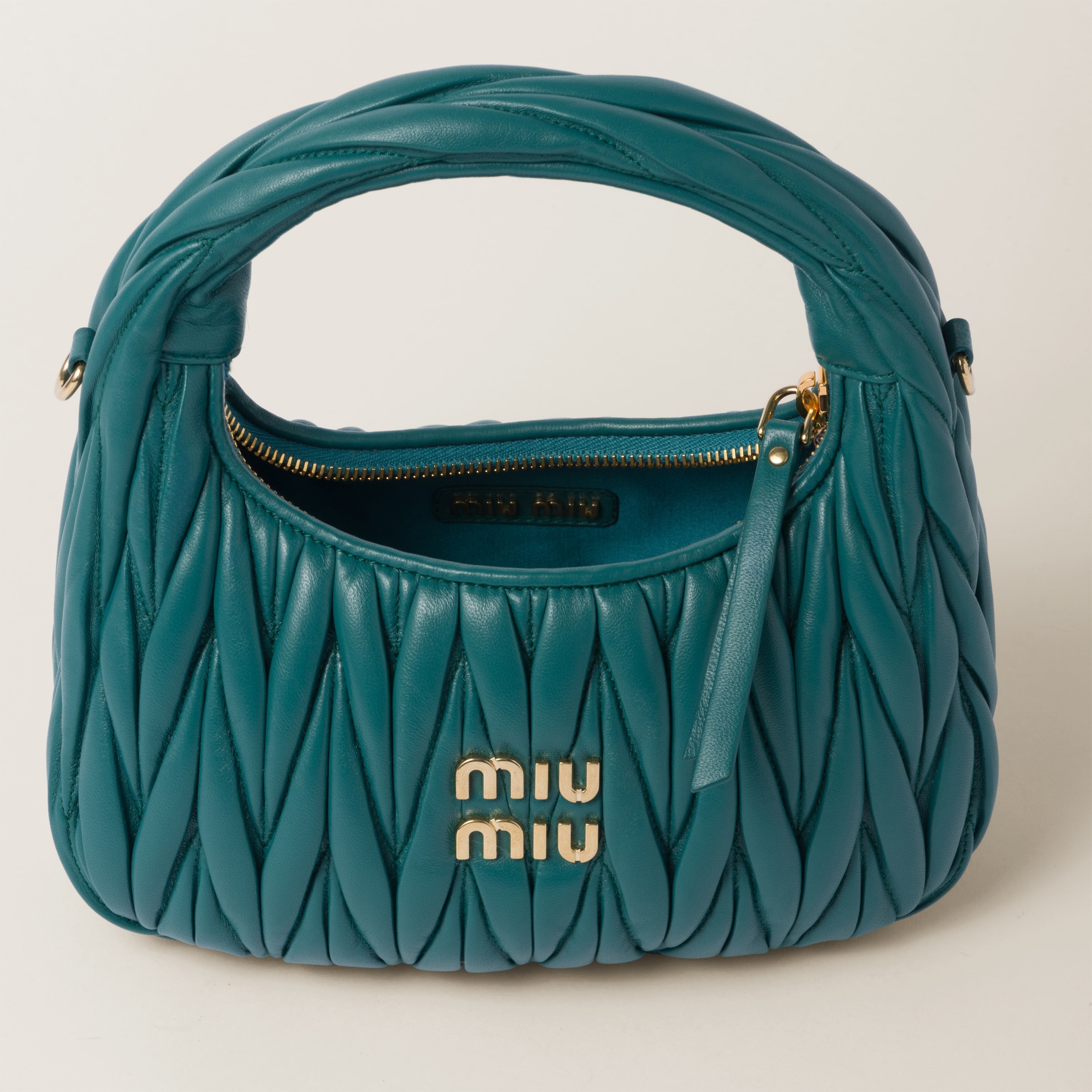 Miu Miu Wander matelassé nappa leather hobo bag | REVERSIBLE