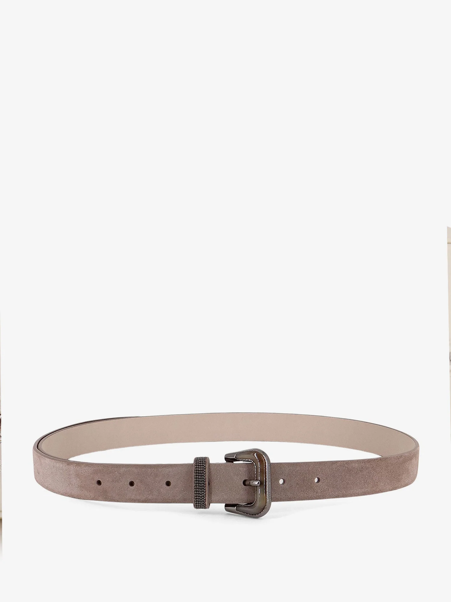 Suede Belt With Monili Loop - 1