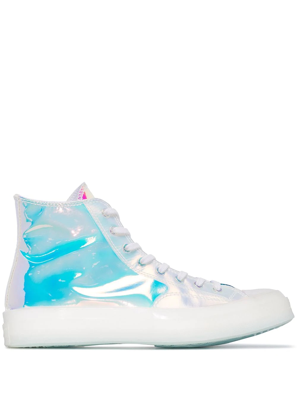 holographic high-top sneakers - 1