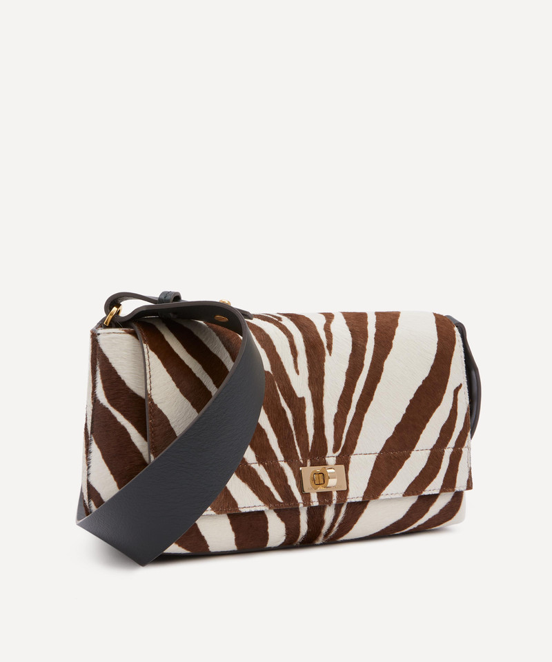 Anya Hindmarch Mortimer Cross-Body Zebra-Print Calf Hair Bag outlook