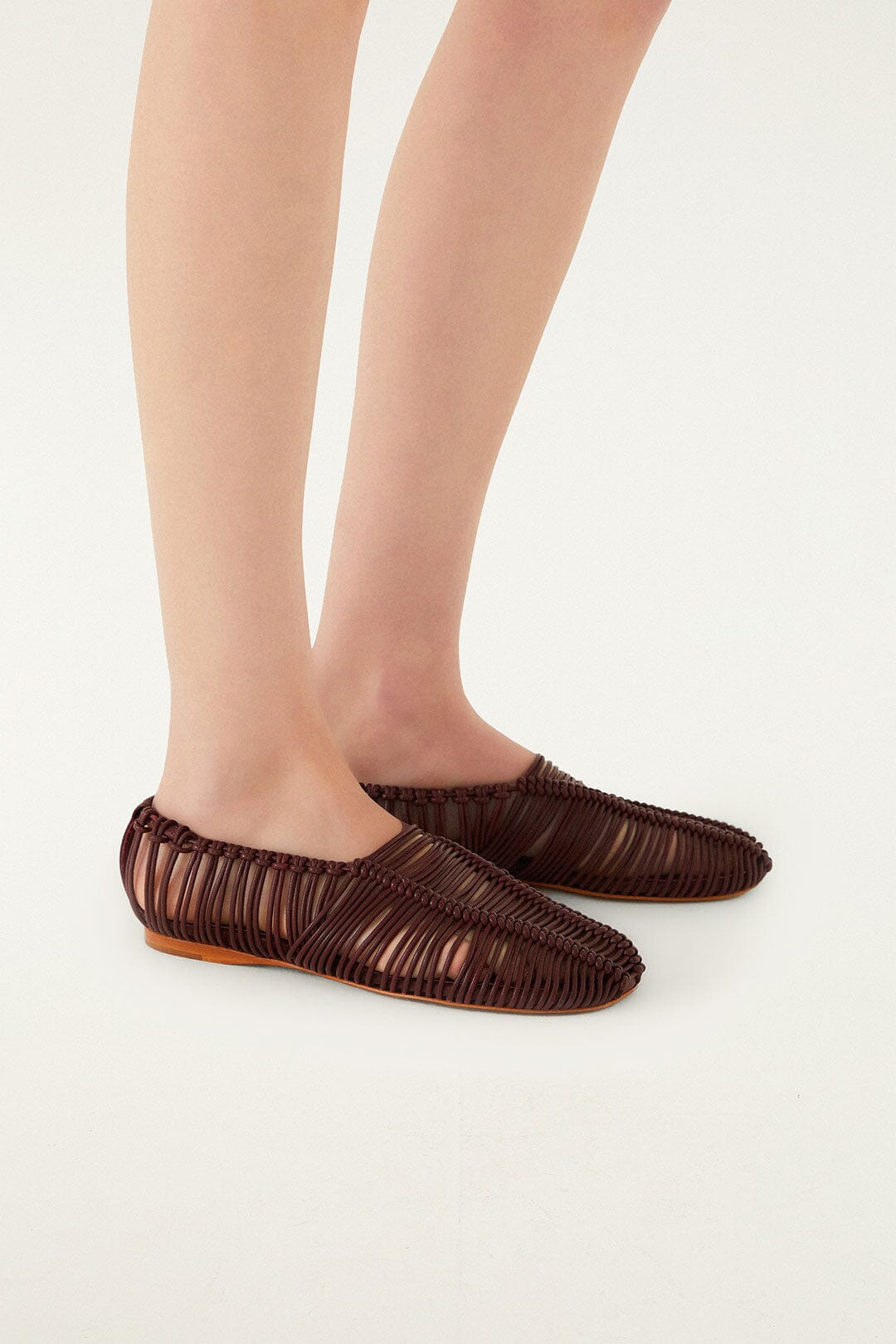 Brown Macrame Mary Jane Ballerina - 3
