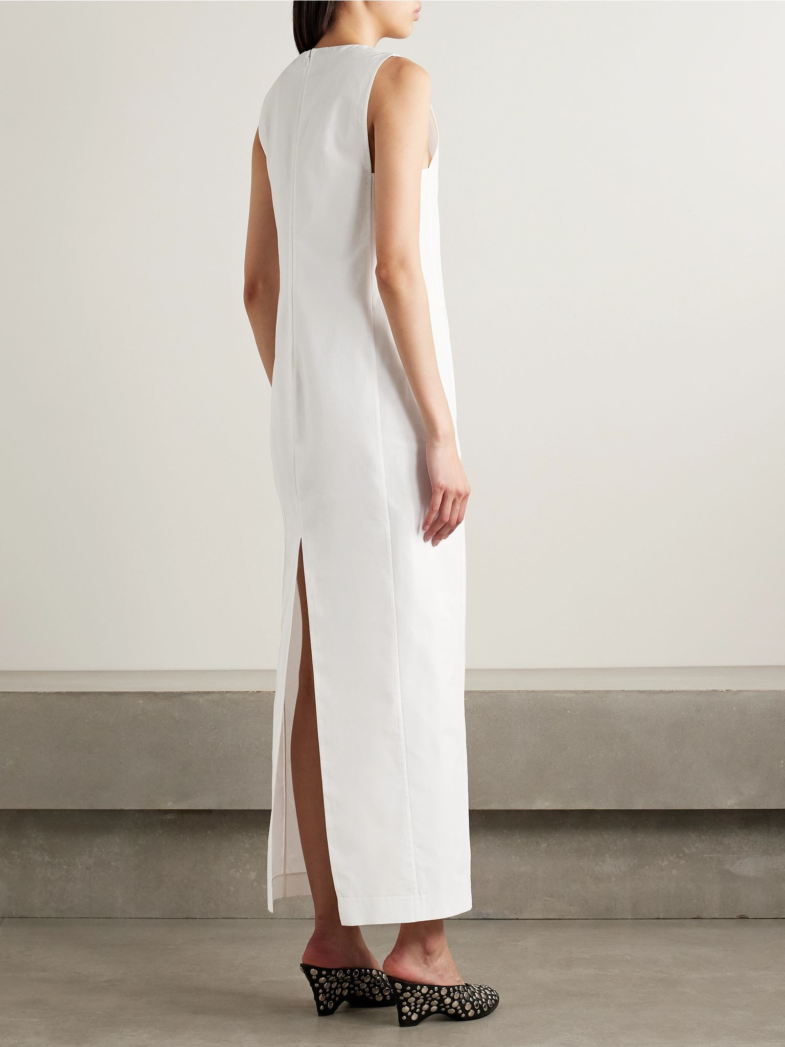 Avery cotton-poplin maxi dress White - 3