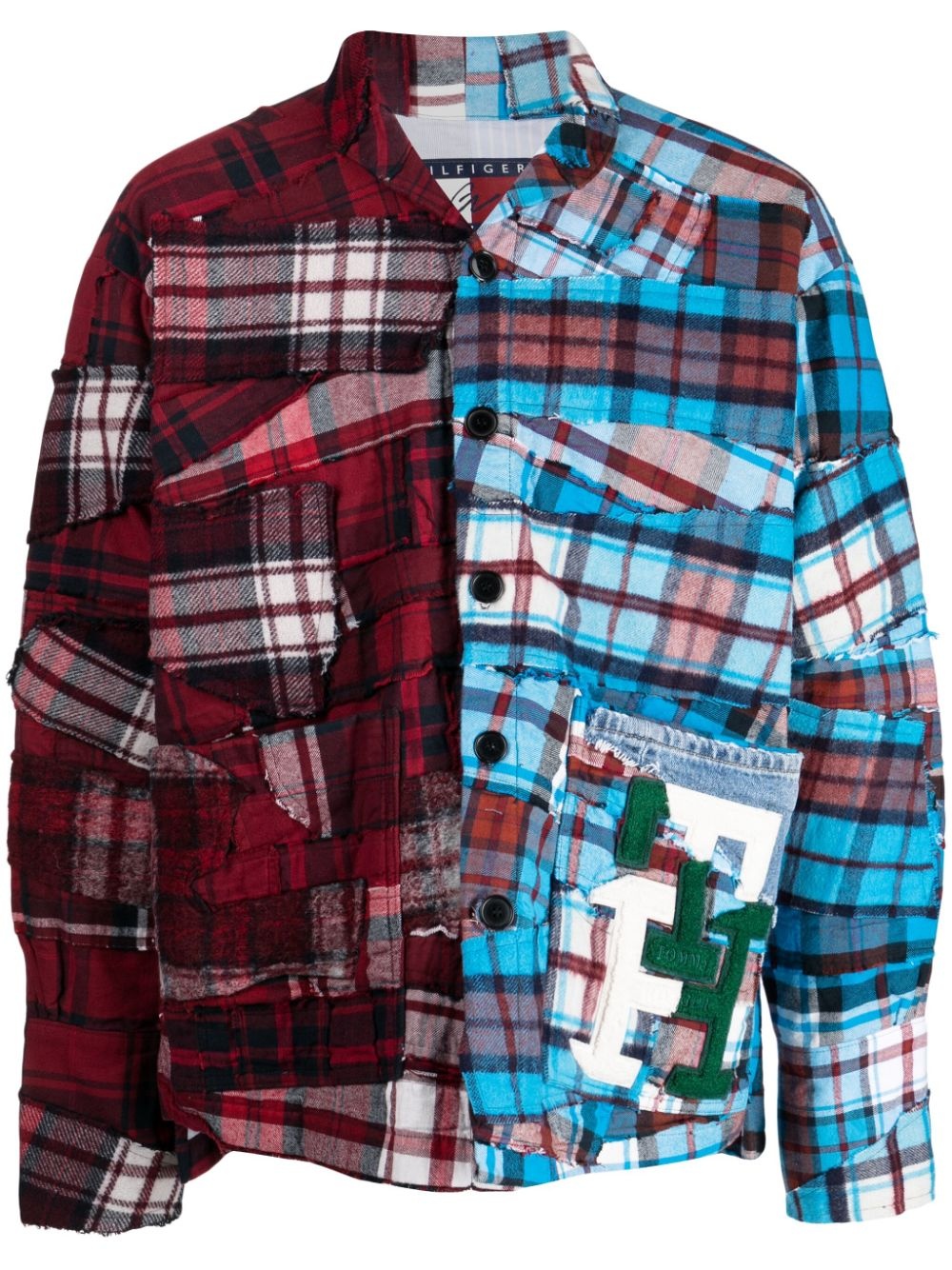 x Tommy Hilfiger patchwork plaid-check shirt - 1