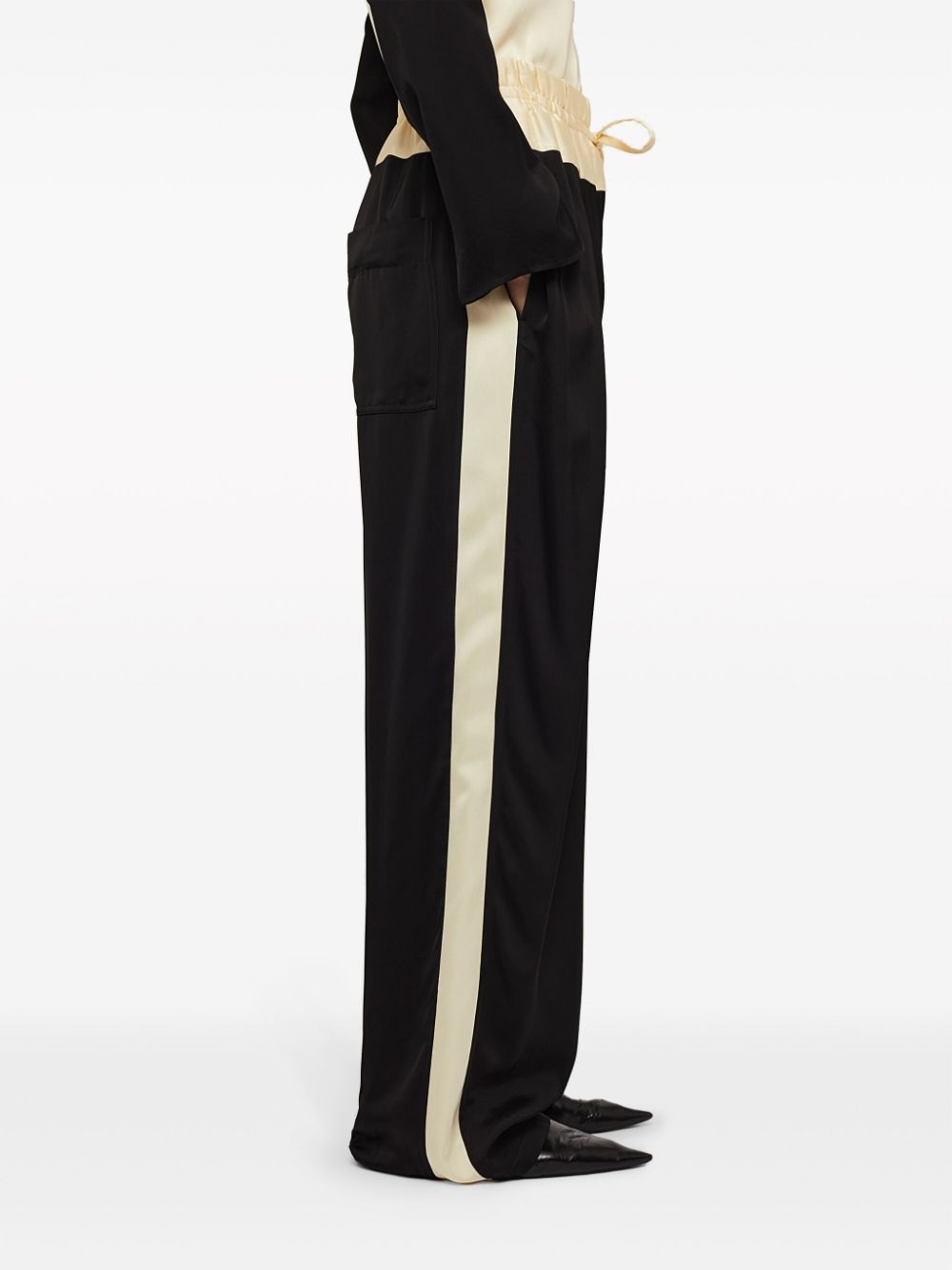 panelled drawstring straight-leg track pants - 3