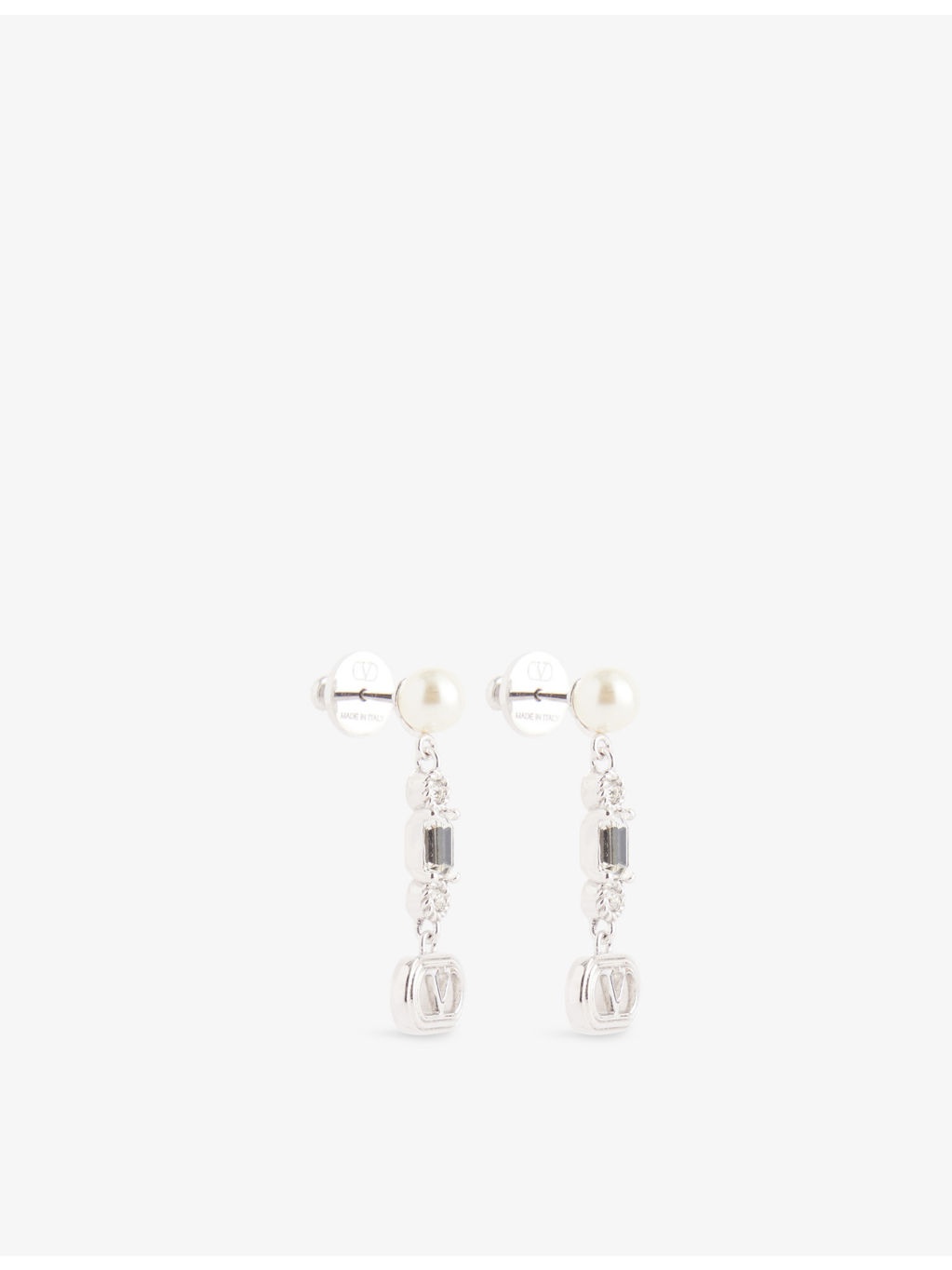 Ovalette Metal, Pearl and Swarovski® Crystal Drop Earrings - 3