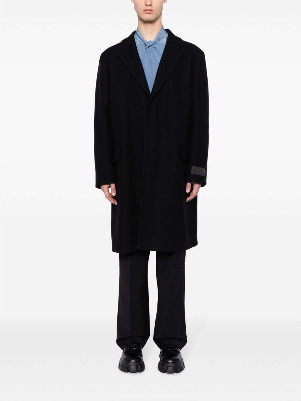 single-breasted wool-blend coat - 2