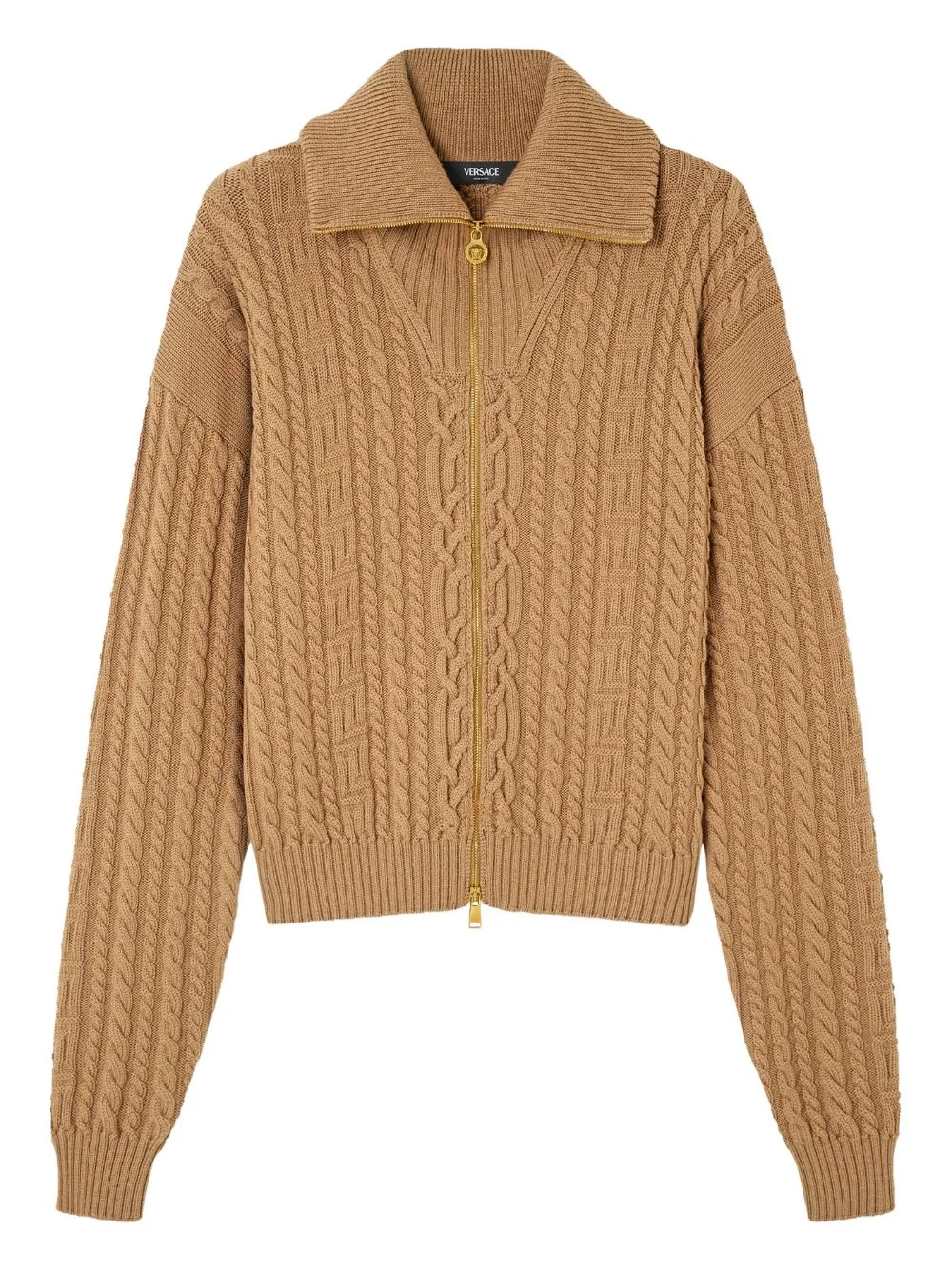 zip cable-knit cardigan - 1