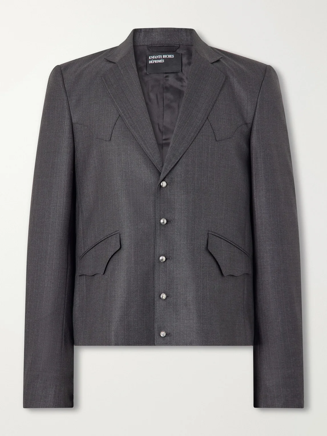 Western Perfect Striped Wool Blazer - 1