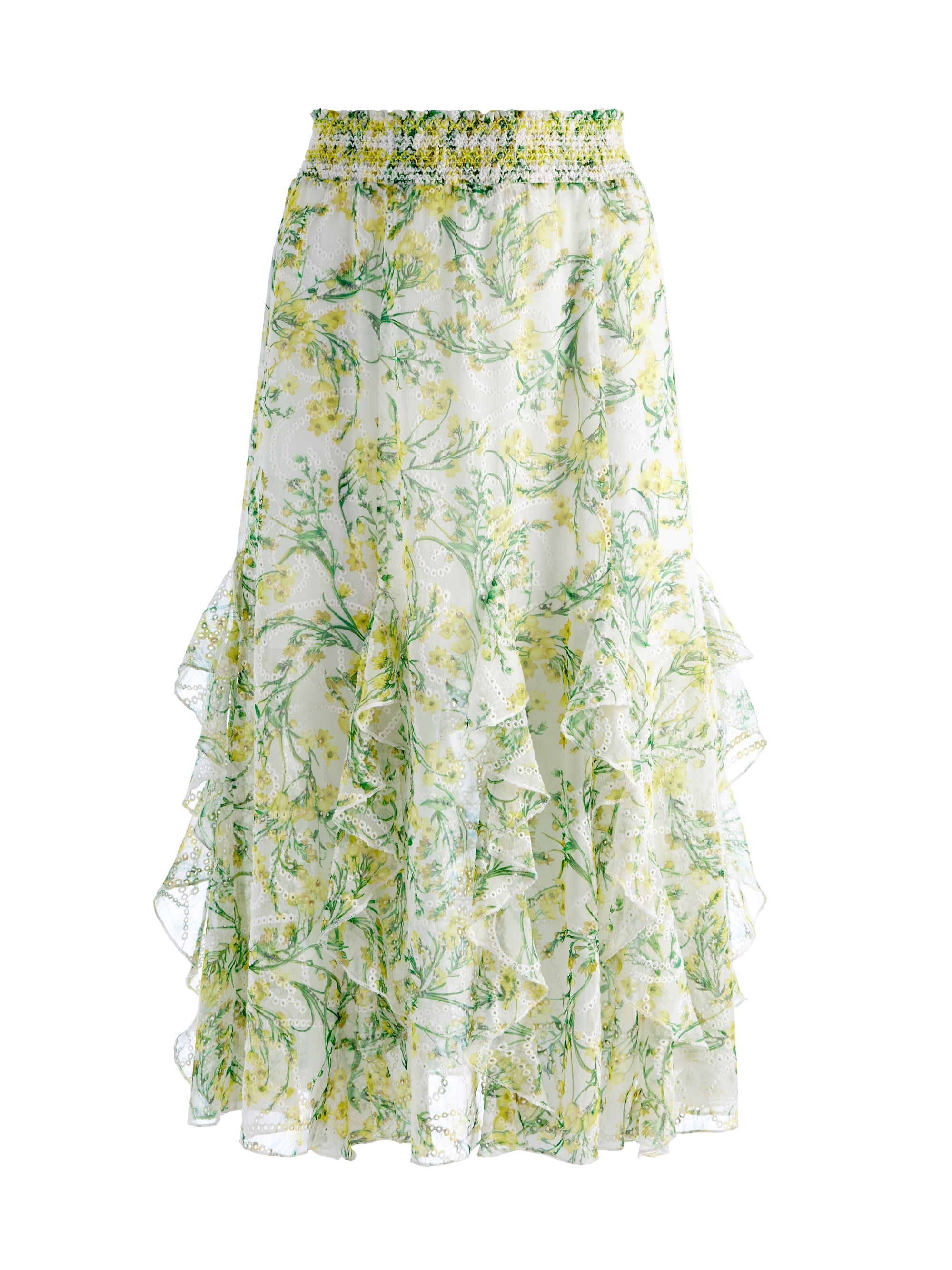 JOCELYN RUFFLE GODET MIDI SKIRT - 1