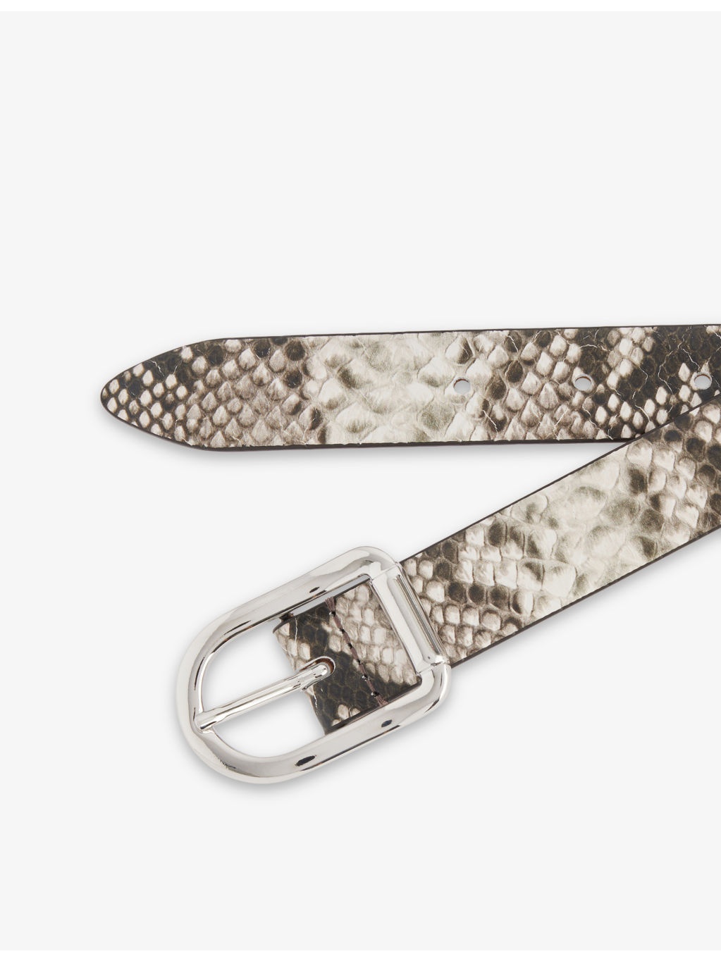 Mija Snake-Effect Embossed Leather Belt - 3