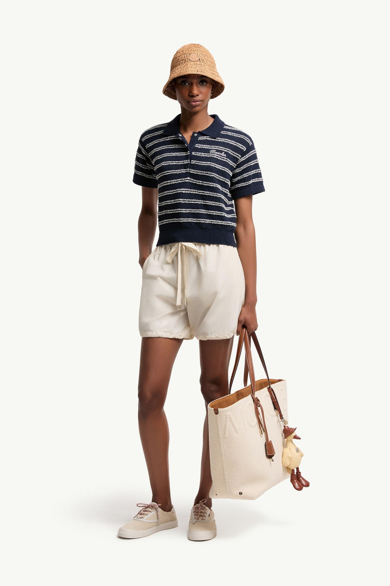 Moncler Cotton Blend Bouclé Crêpe Polo Shirt outlook
