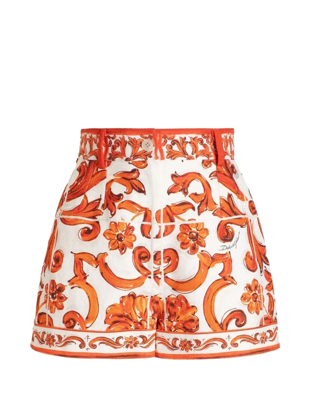 Majolica-print mat Bermuda shorts - 1