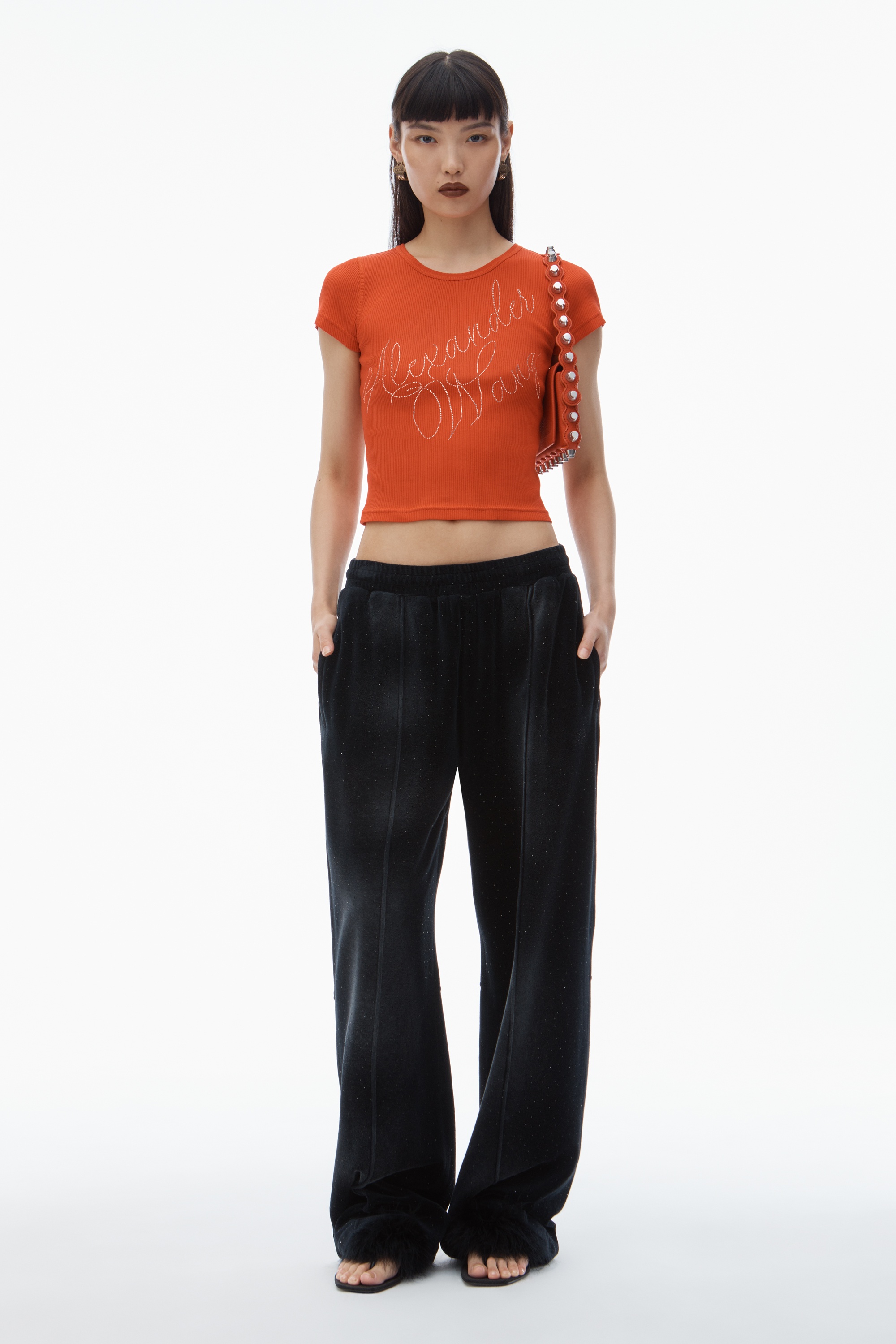 Crystal Hotfix Tee in Ribbed Jersey - 6