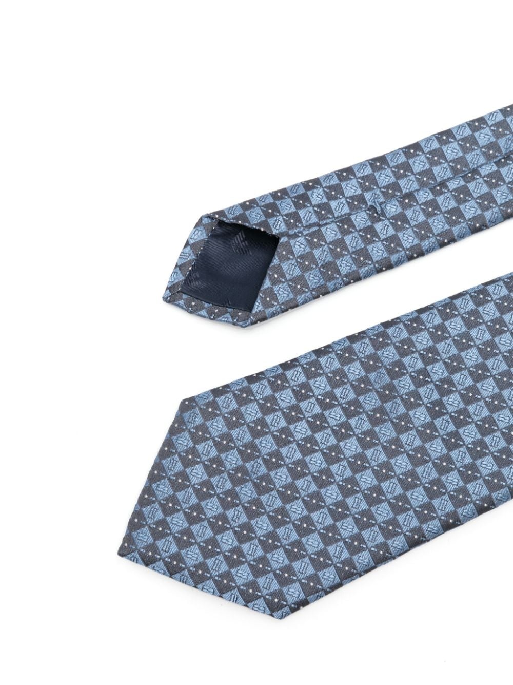 geometric-pattern silk tie - 2