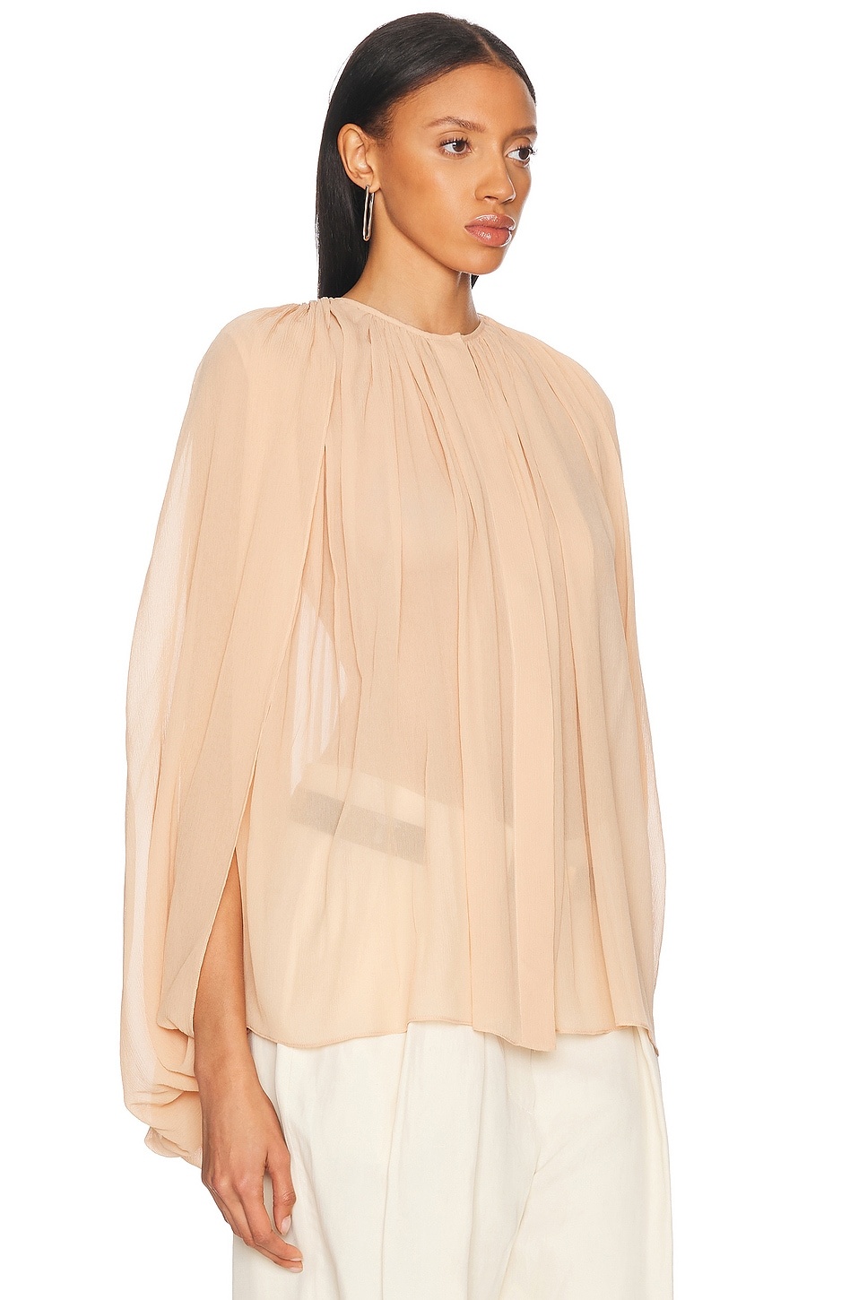 Creponne Drape Crew Blouse - 3