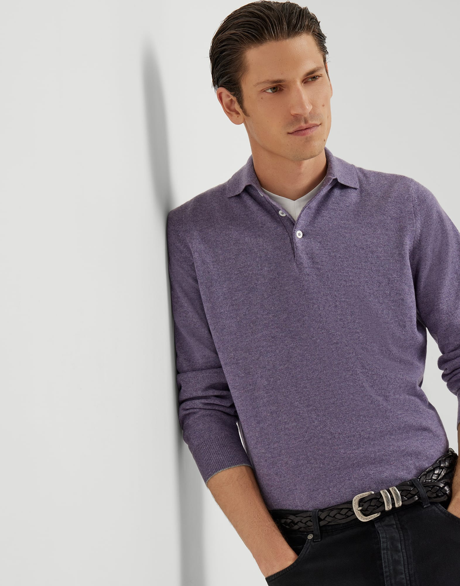 Cashmere polo-style sweater - 4