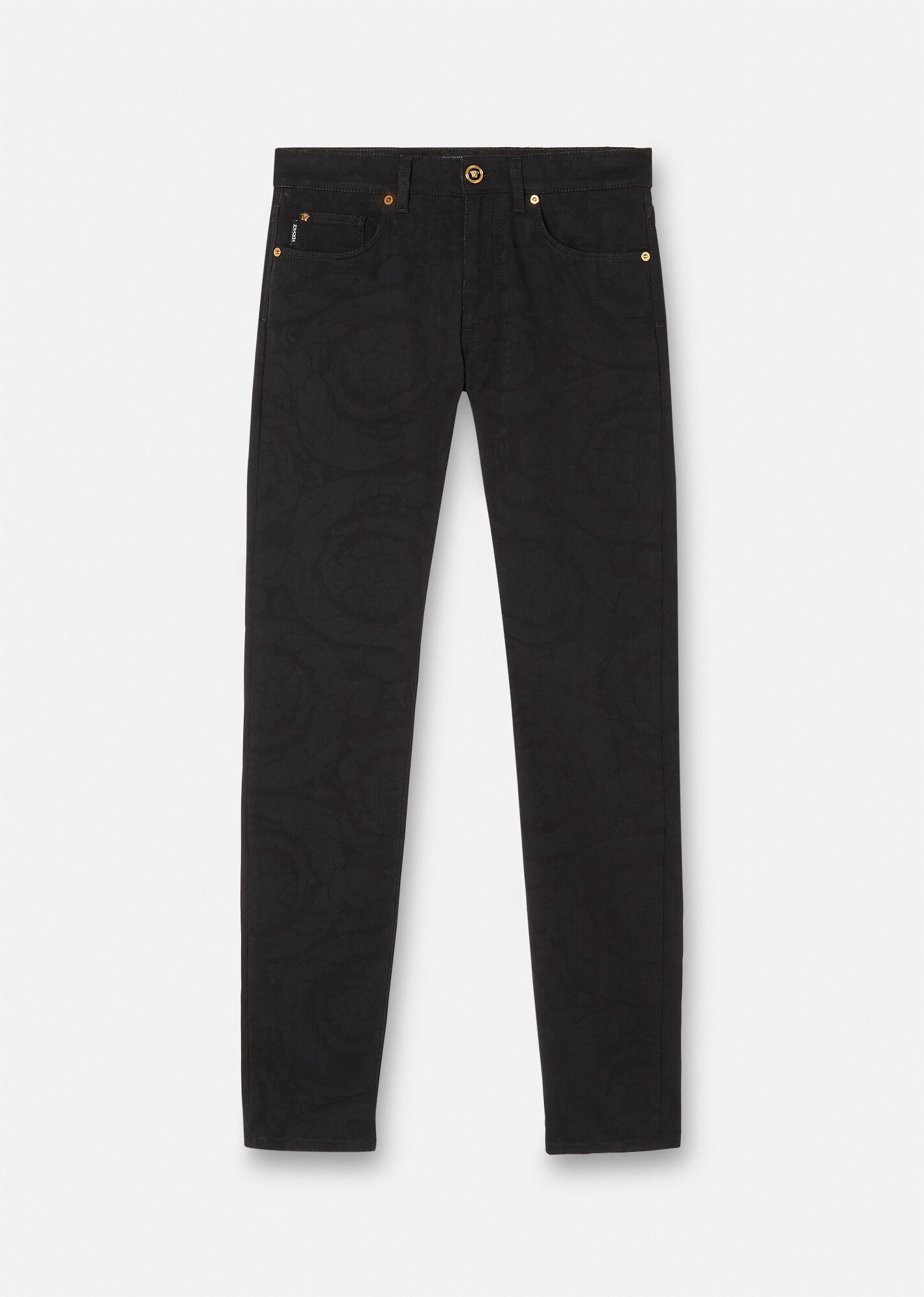 Barocco Jacquard Slim-Fit Jeans - 1