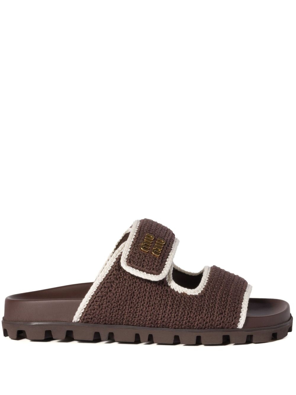 Miu Miu crochet-knit slides | REVERSIBLE