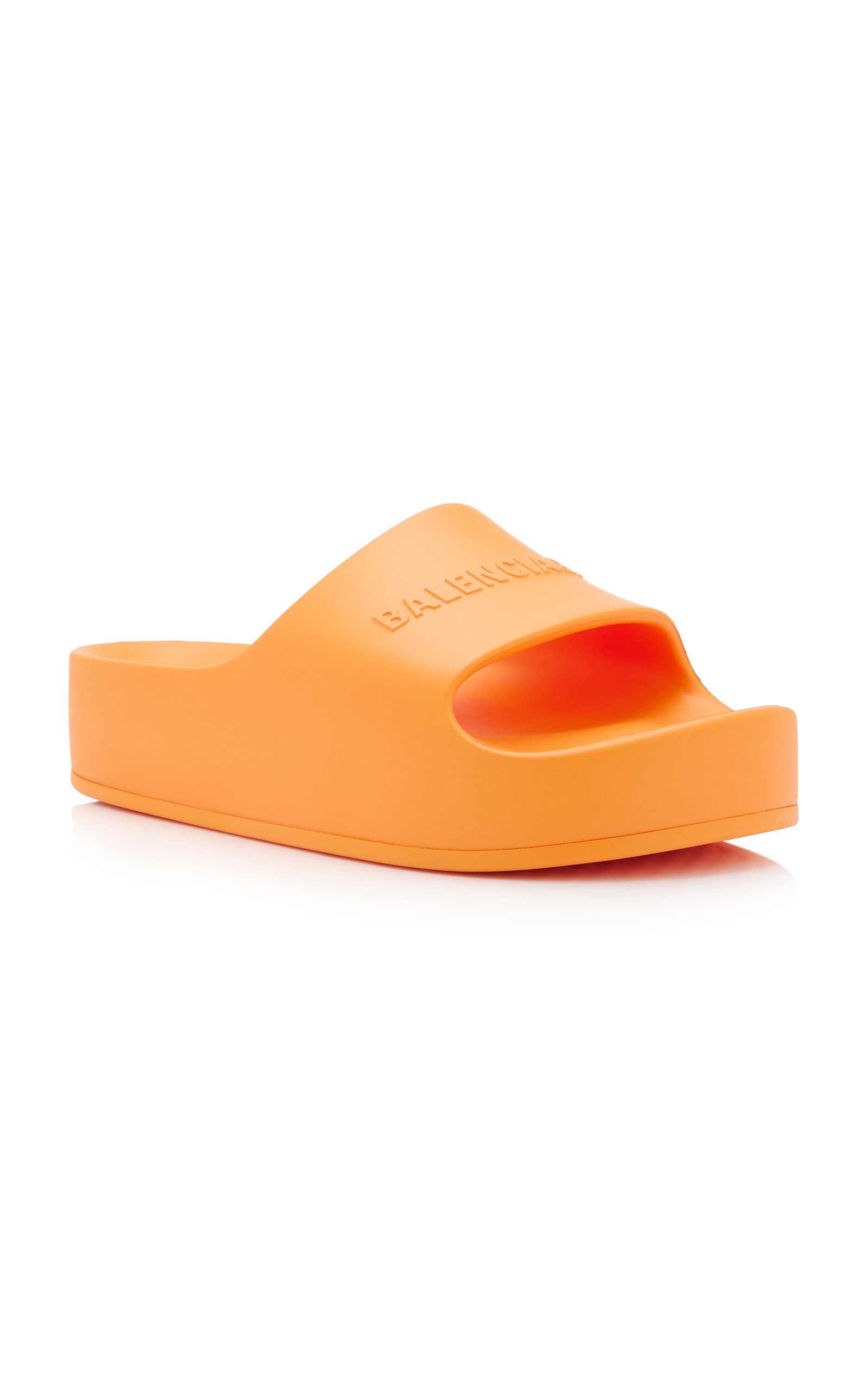 Chunky Logo-Embossed Rubber Slide Sandals orange - 5