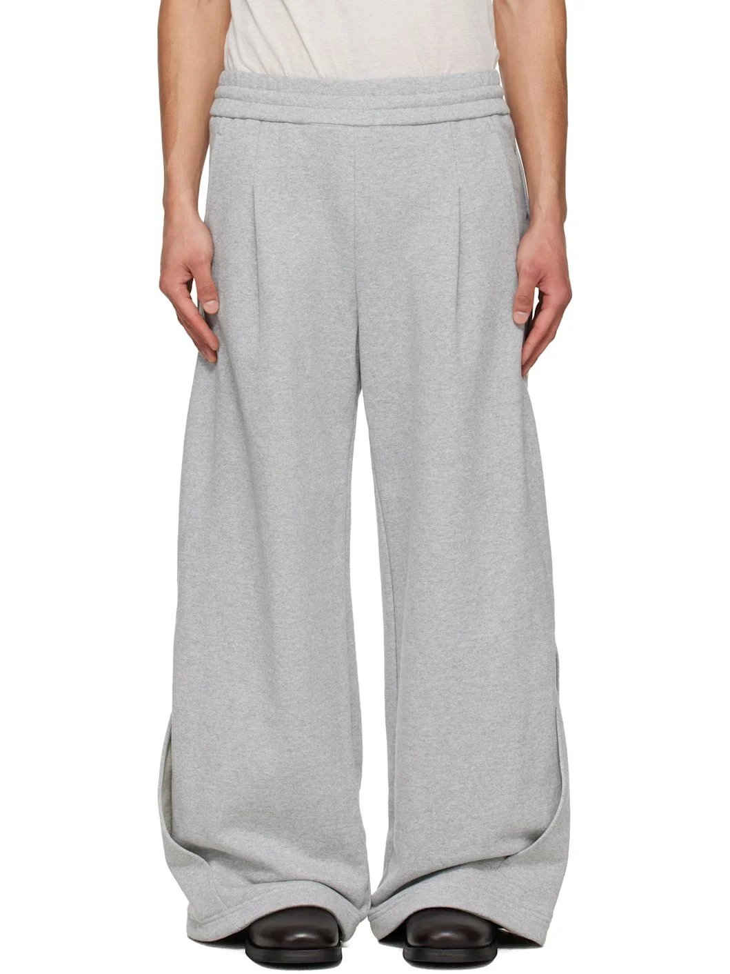 Gray Interweaved Sweatpants - 1