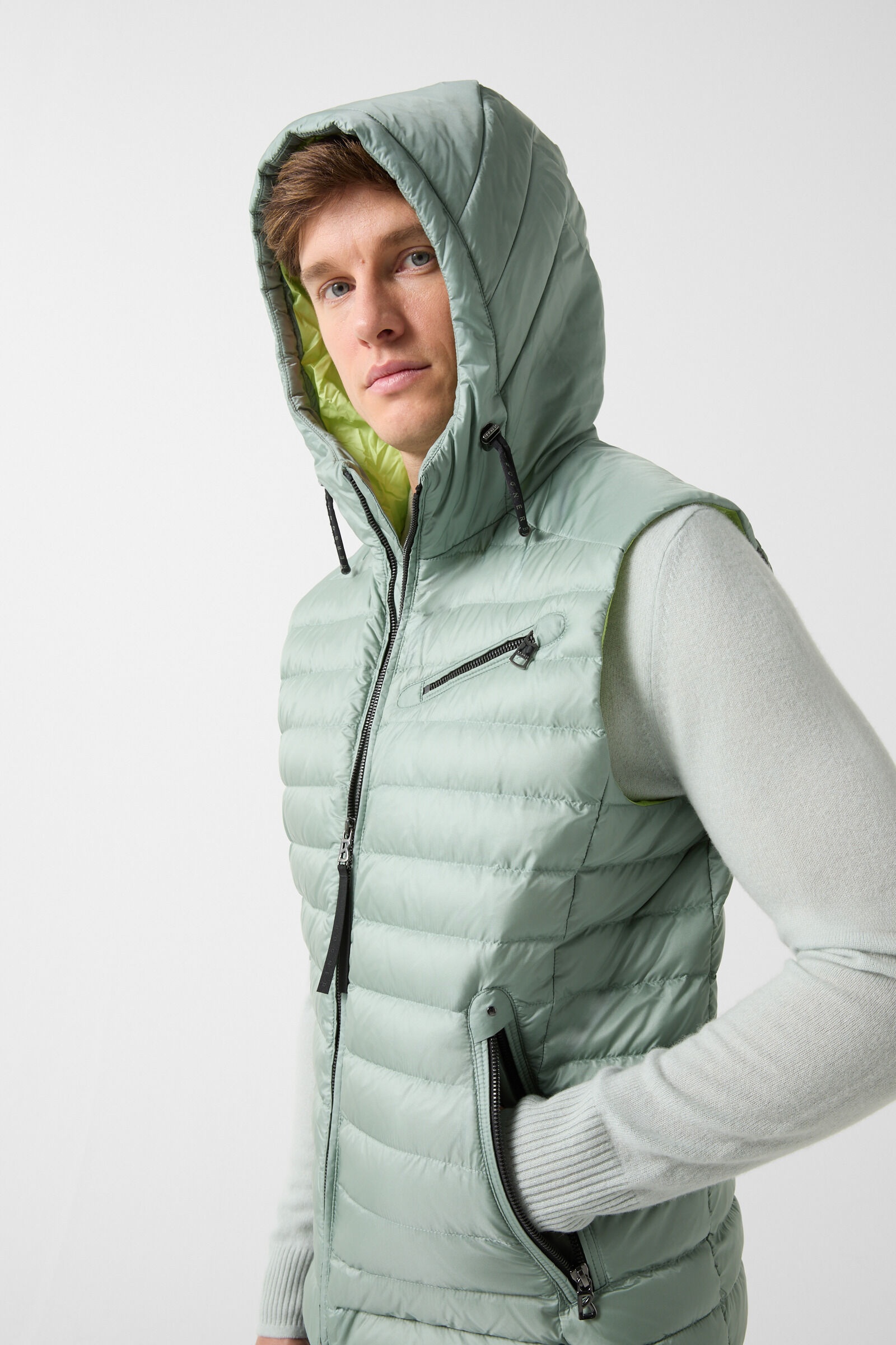 Lonne lightweight down vest in Lime green - 6