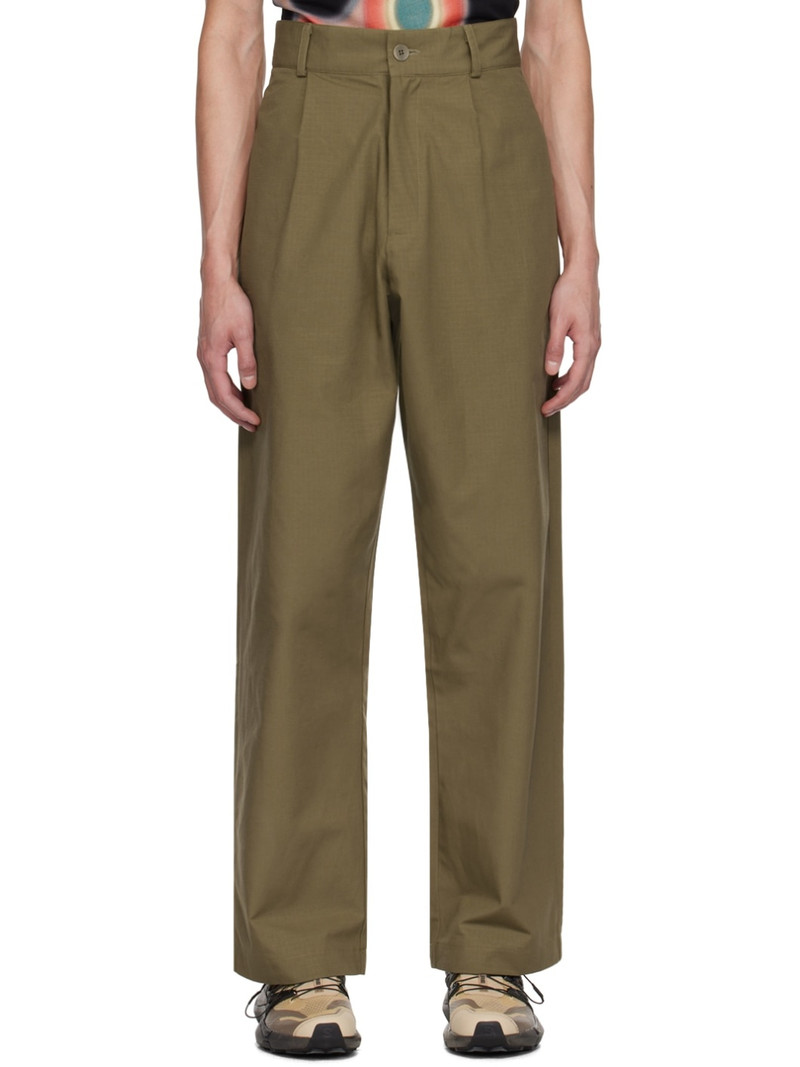 Khaki Pleated Trousers 1