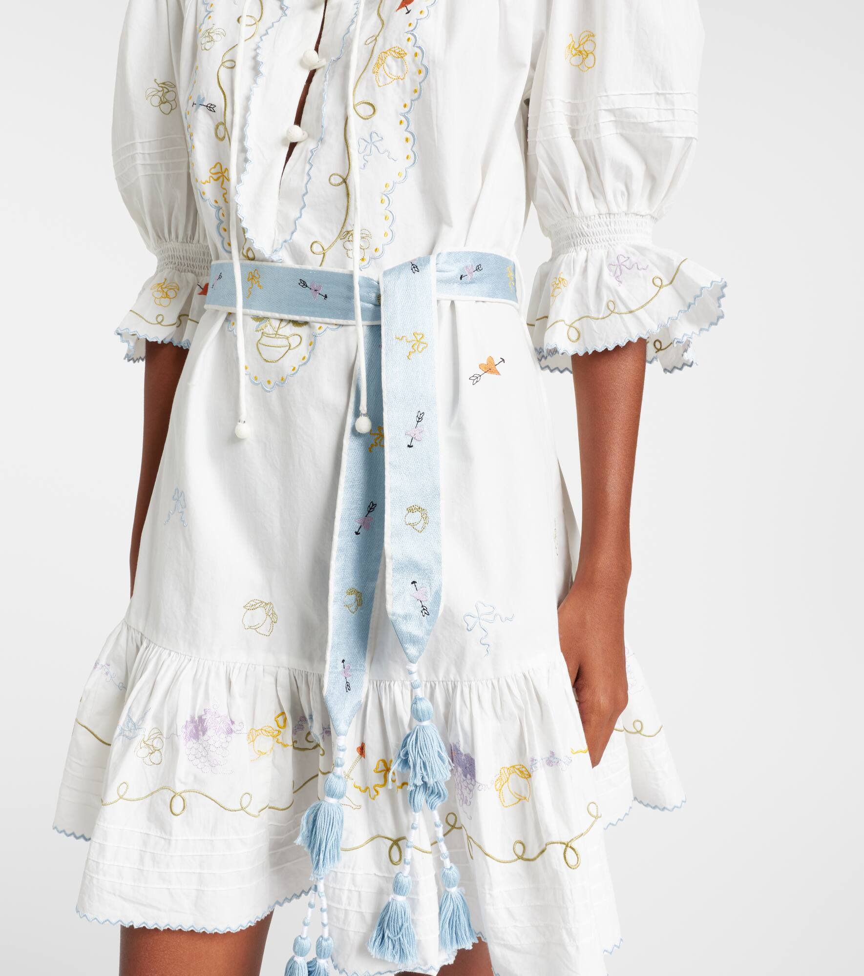 Giulia embroidered cotton minidress - 5